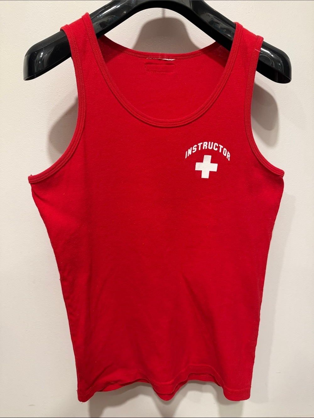 Rare find Andrew Christian Red Tank with White Instructor Cross